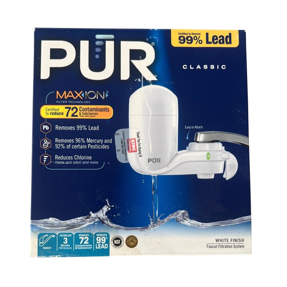 PUR Classic Faucet Water Filtration System White MAXION Filter FM-3333B New